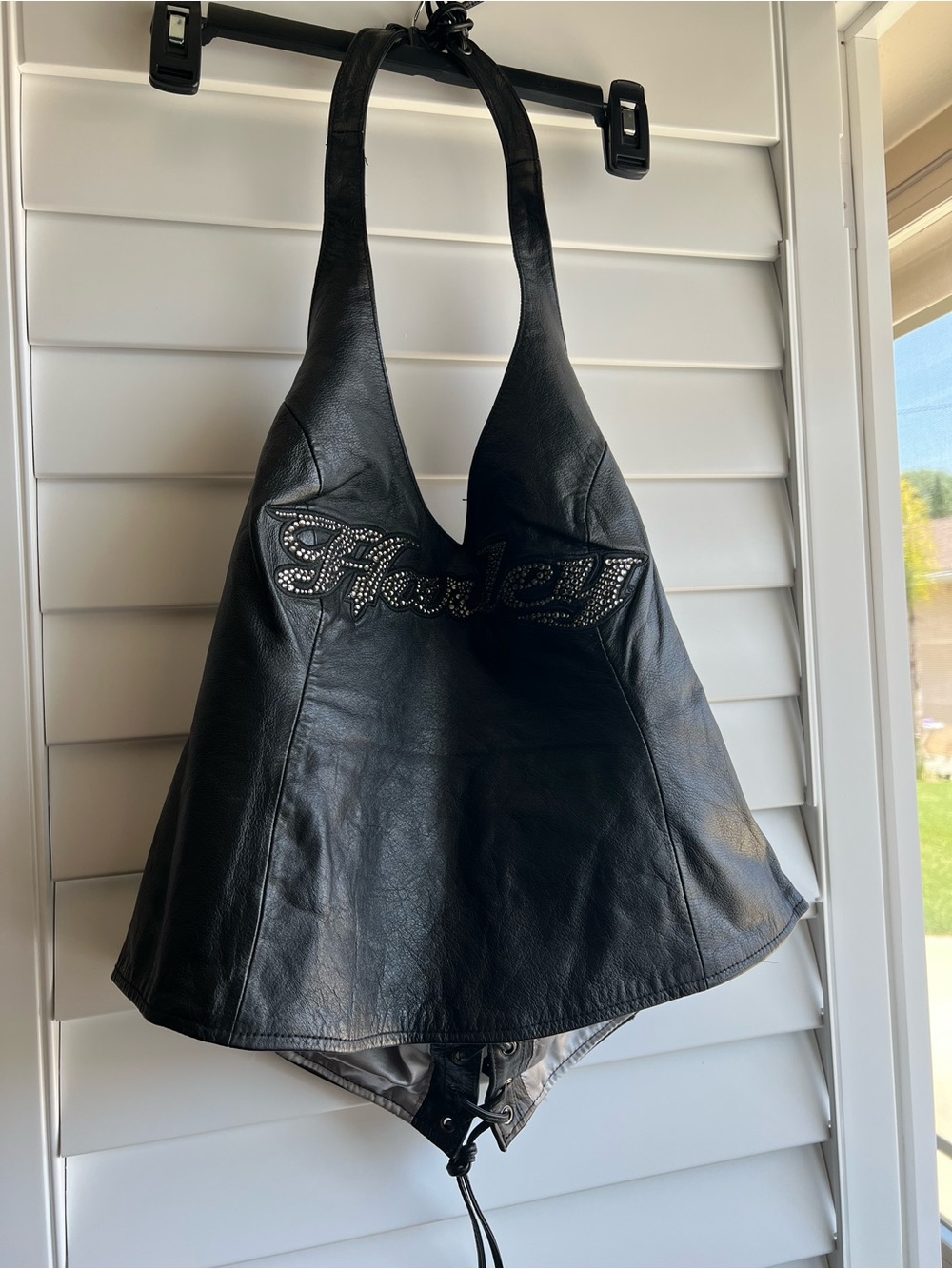 Harley-Davidson Black Leather halter top 
Smoke free home